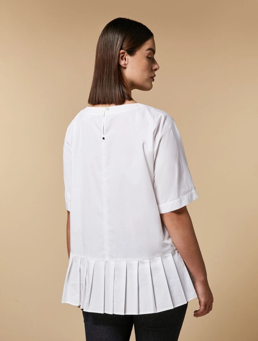 Vetements Marina Rinaldi | Blouse En Popeline De Coton Blanc