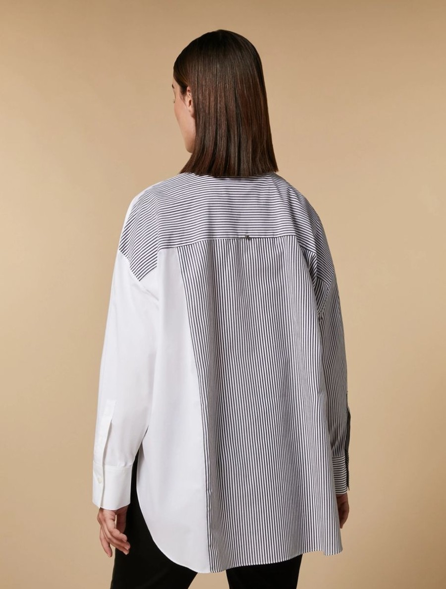 Vetements Marina Rinaldi | Chemise En Coton Brode Blanc