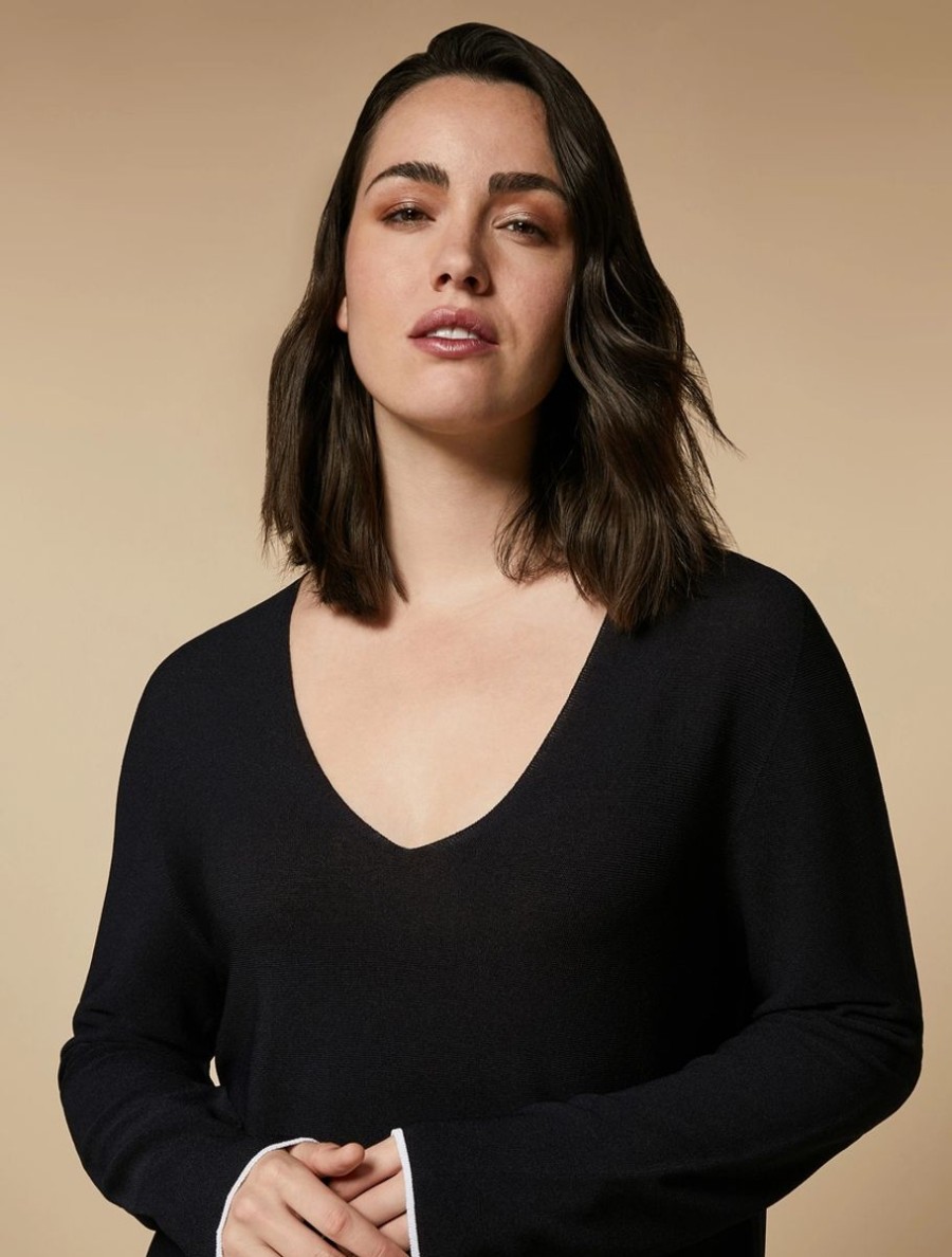 Vetements Marina Rinaldi | Pull En Viscose Outremer