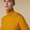 Vetements Marina Rinaldi | Pull Col Polo En Fil De Viscose Moutarde