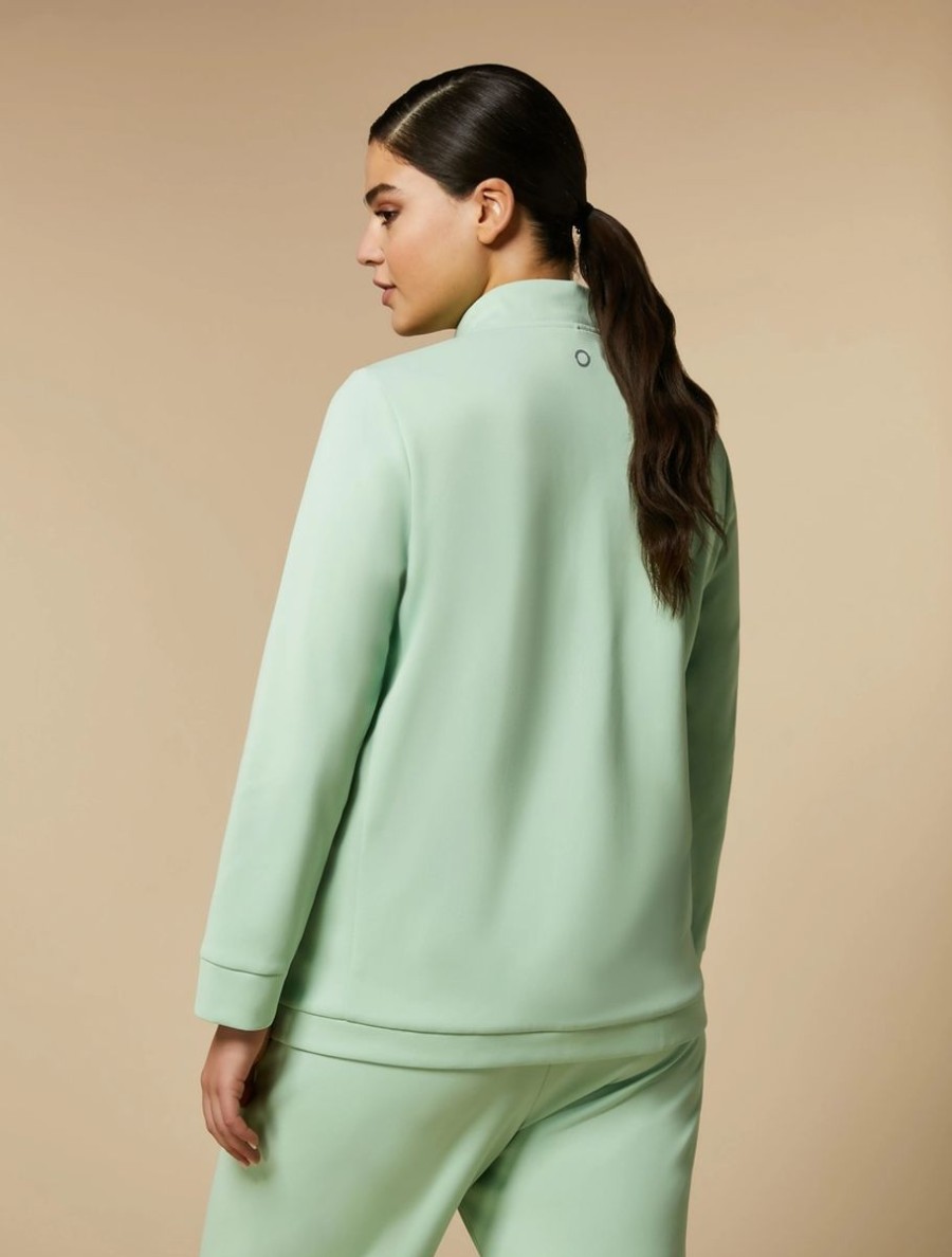 Vetements Marina Rinaldi | Veste En Jersey Double Vert Pastel