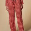 Vetements Marina Rinaldi | Pantalon Large En Jersey De Velours Rouge