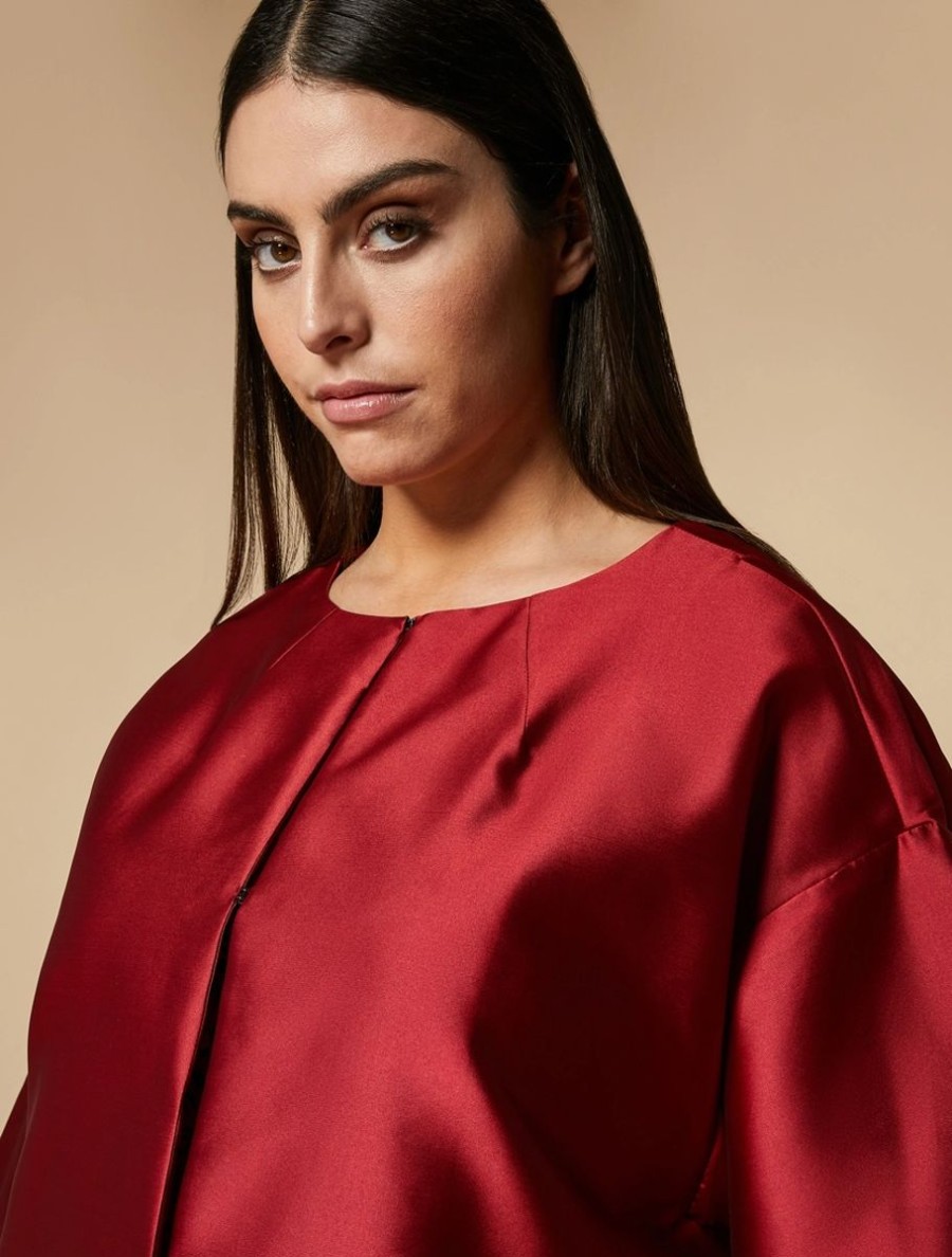 Vetements Marina Rinaldi | Manteau Mikado Rouge