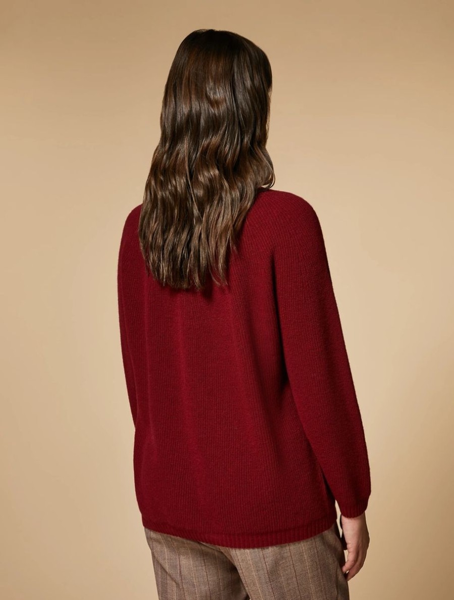 Vetements Marina Rinaldi | Pull Sans Couture En Laine Et Cachemire Rouge