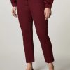 Vetements Marina Rinaldi | Pantalon En Serge Teint En Piece Bordeaux