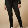 Vetements Marina Rinaldi | Jean Slim En Denim Stretch Satine Noir