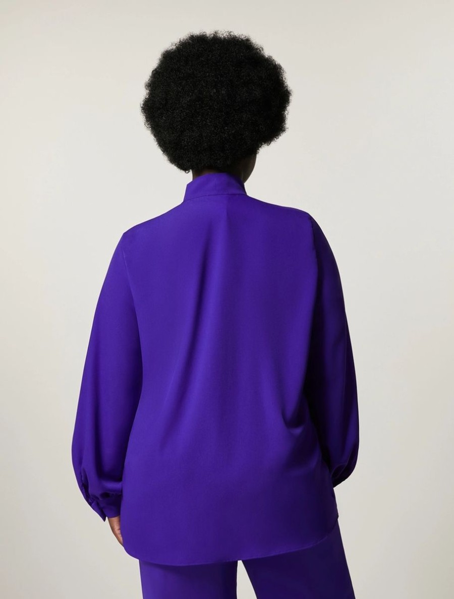 Vetements Marina Rinaldi | Tunique En Crepe De Chine Violet