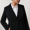 Vetements Marina Rinaldi | Blazer Fluide En Tissu Stretch Noir