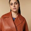 Vetements Marina Rinaldi | Veste En Cuir Nappa Rouiller