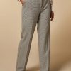 Vetements Marina Rinaldi | Pantalon A Motif A Carreaux Beige Fonce