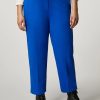 Vetements Marina Rinaldi | Pantalon En Tissu Maille Milano Bleu De Chine