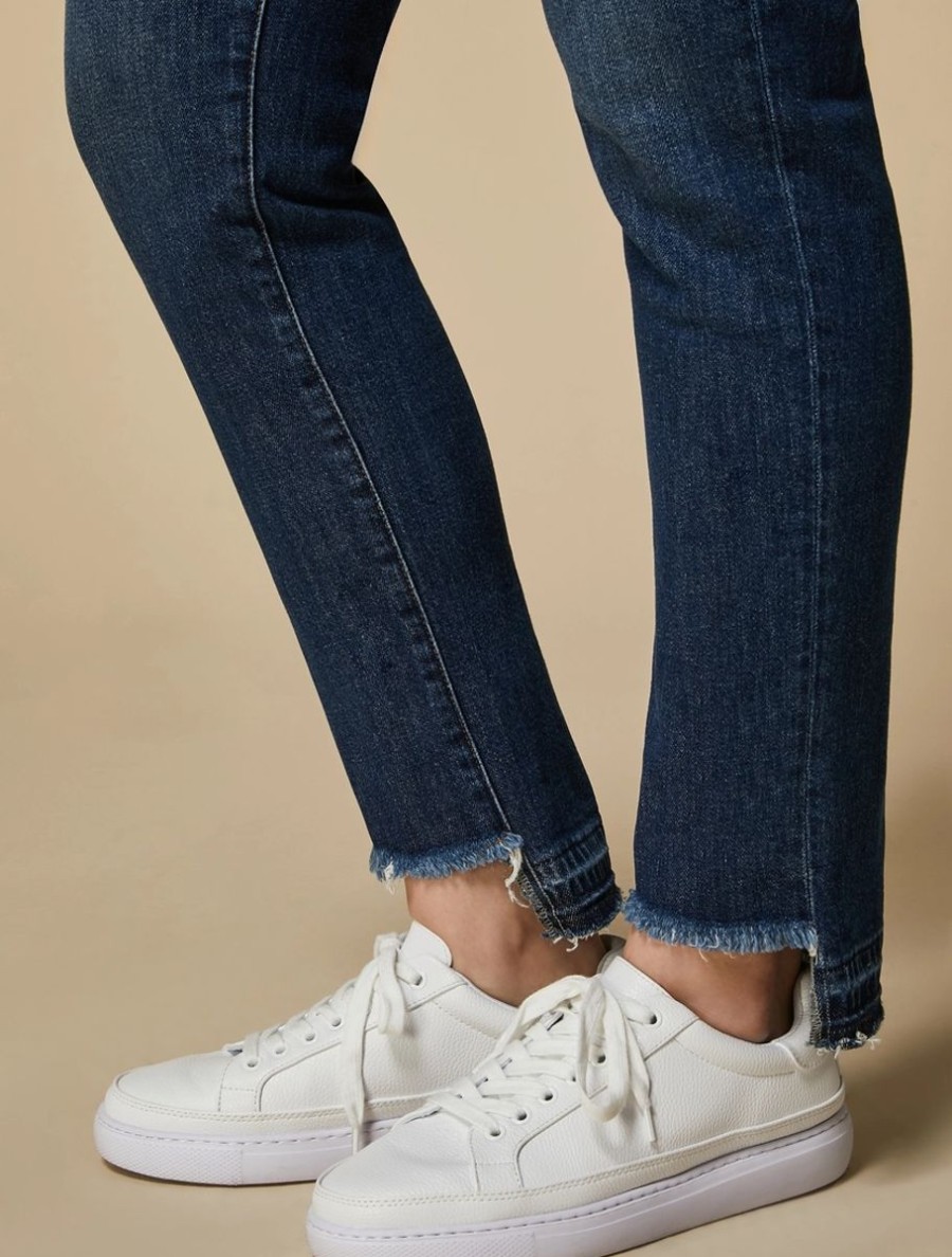 Vetements Marina Rinaldi | Jean Slim En Denim De Coton Bleu Nuit