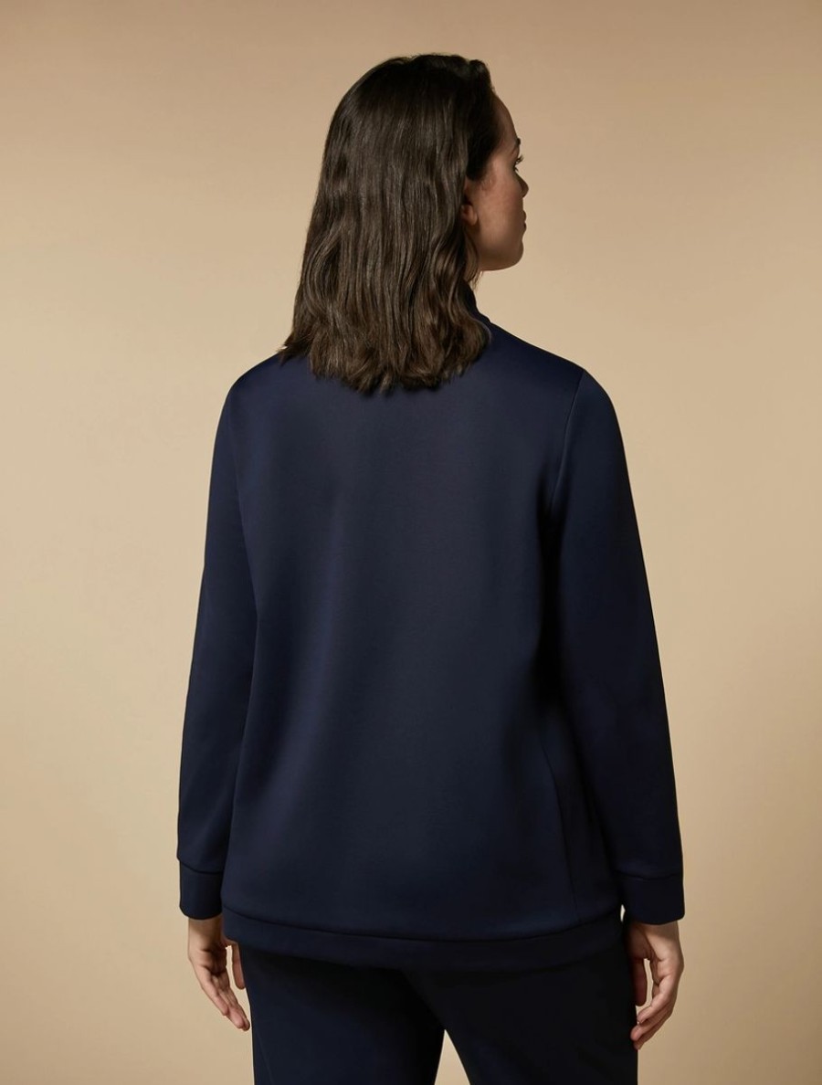 Vetements Marina Rinaldi | Veste En Jersey Double Bleuet