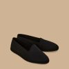 Vetements Marina Rinaldi | Chaussures Frioulanes En Satin Noir