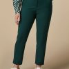 Vetements Marina Rinaldi | Pantalon En Coton Melange Technique Vert Fonce