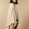 Vetements Marina Rinaldi | Cape En Laine Melangee Blanc