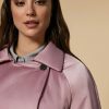 Vetements Marina Rinaldi | Doudoune Longue En Satin Duchesse Rose