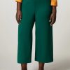 Vetements Marina Rinaldi | Pantalon En Crepe Jersey Scuba Vert Fonce