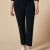 Vetements Marina Rinaldi | Pantalon Slim En Cady De Triacetate Bleu Nuit