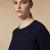 Vetements Marina Rinaldi | Pull En Fil De Viscose Marine Fonce