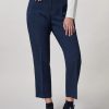 Vetements Marina Rinaldi | Pantalon En Double Toile Marine Fonce