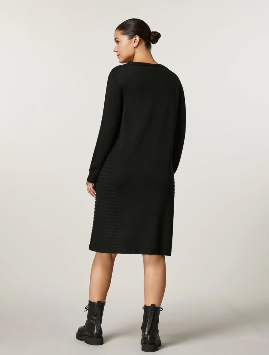 Vetements Marina Rinaldi | Robe En Tricot Noir