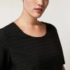 Vetements Marina Rinaldi | Top Fluide En Jacquard Noir