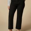 Vetements Marina Rinaldi | Pantalon Evase En Coton Melange Noir