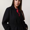 Vetements Marina Rinaldi | Manteau Compact En Jersey Noir