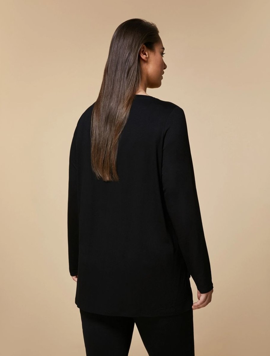 Vetements Marina Rinaldi | Tee-Shirt En Jersey Noir