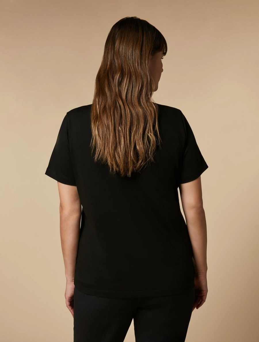 Vetements Marina Rinaldi | T-Shirt Imprime En Jersey Noir