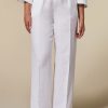 Vetements Marina Rinaldi | Pantalon Leger En Lin Blanc