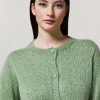 Vetements Marina Rinaldi | Cardigan En Melange De Lurex Et Mohair Vert