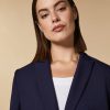 Vetements Marina Rinaldi | Veste Blazer En Viscose Melangee Marine Fonce