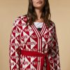 Vetements Marina Rinaldi | Cardigan En Fil De Viscose Rouge