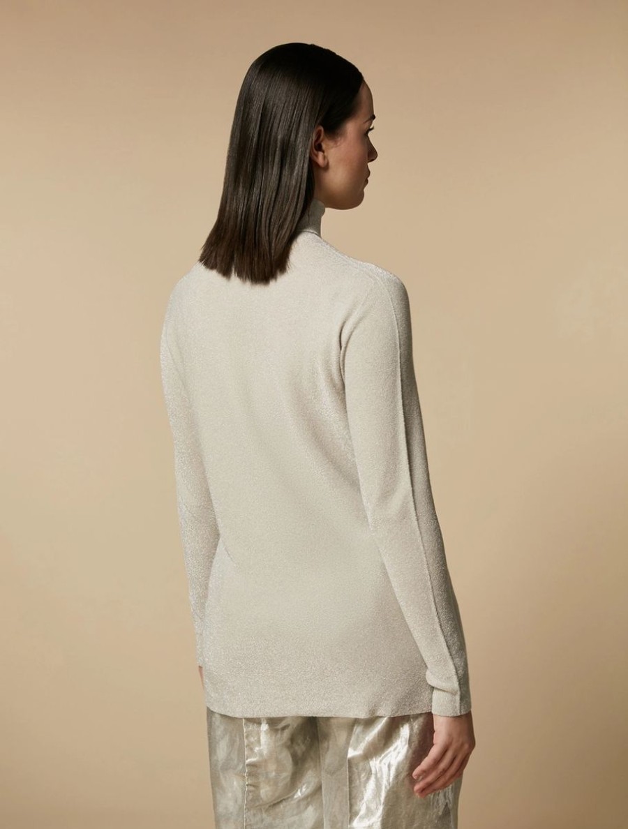 Vetements Marina Rinaldi | Pull En Viscose Lurex Beige