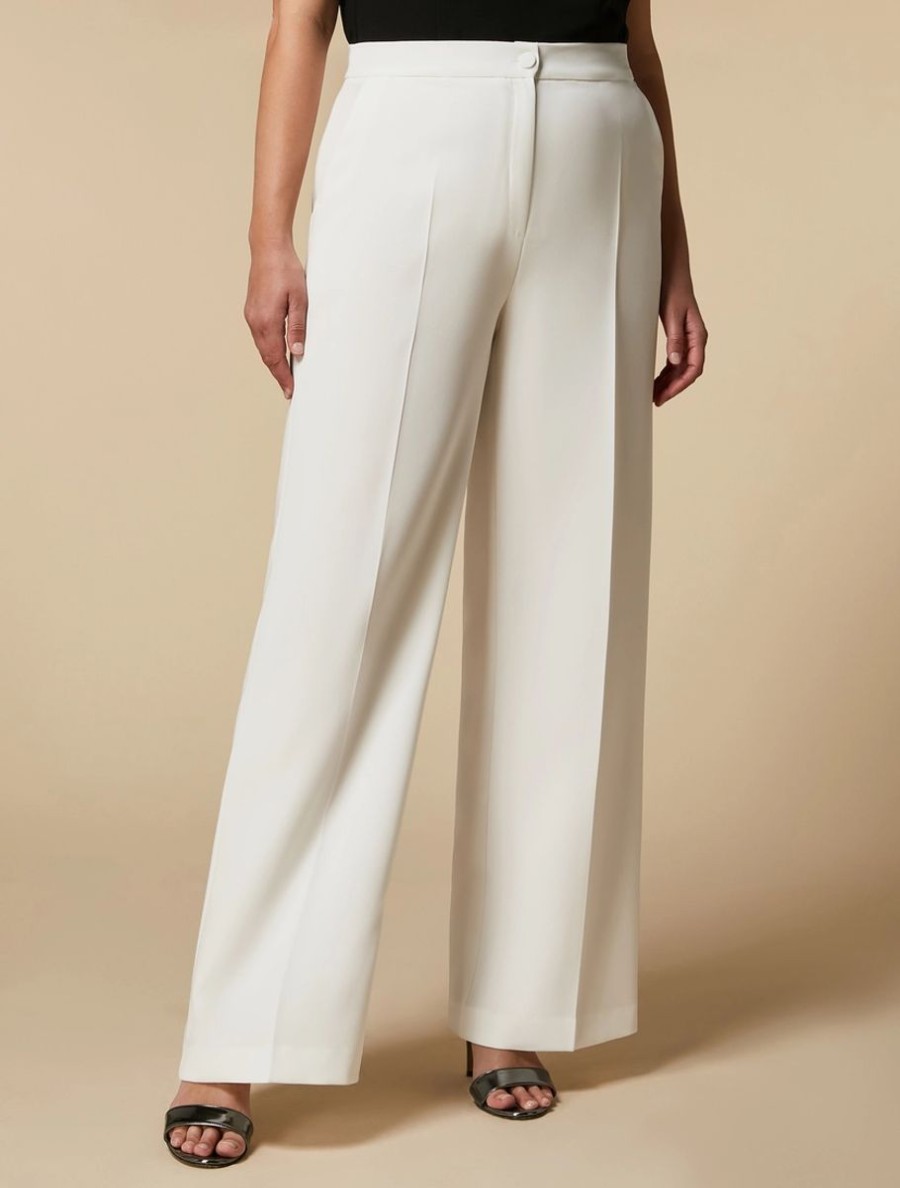 Vetements Marina Rinaldi | Pantalon Large En Triacetate Blanc