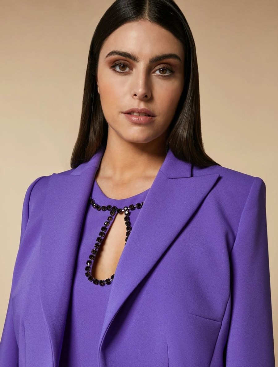 Vetements De Ceremonie Marina Rinaldi | Veste Spencer En Crepe Violet