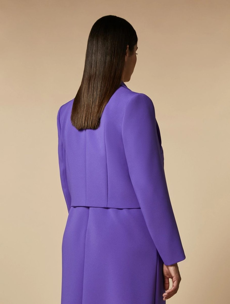 Vetements De Ceremonie Marina Rinaldi | Veste Spencer En Crepe Violet