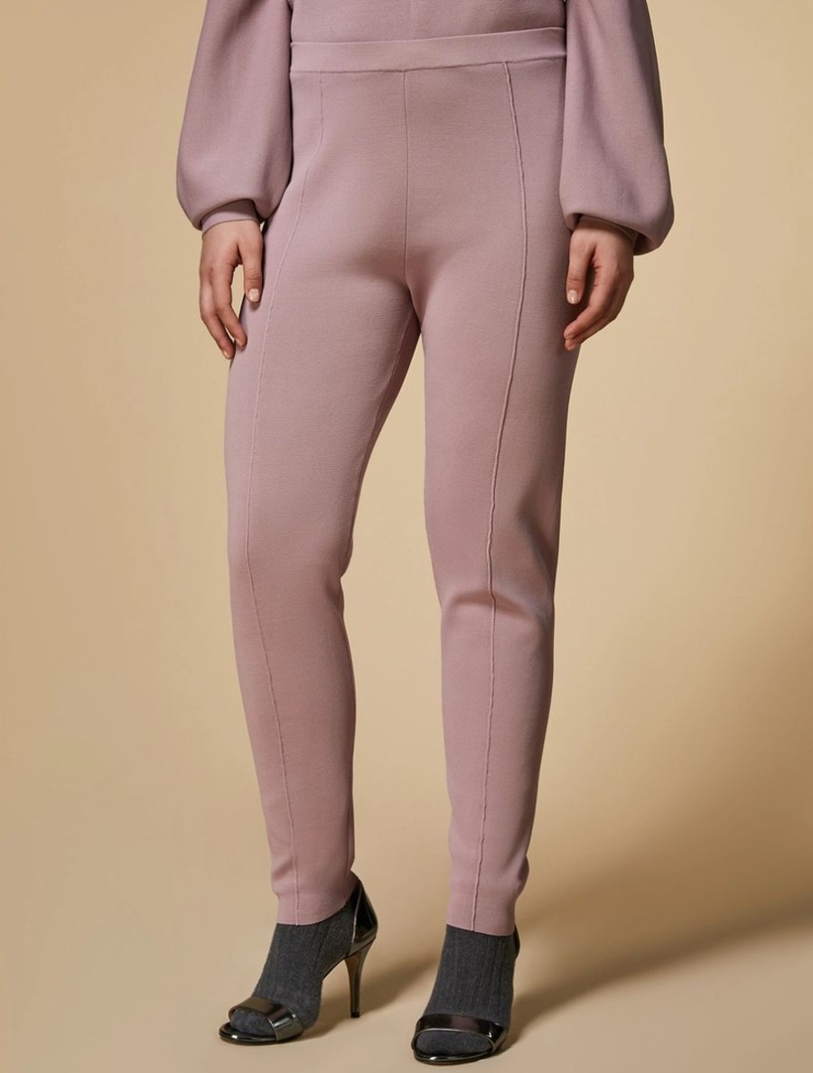 Vetements Marina Rinaldi | Legging En Maille De Viscose Rose