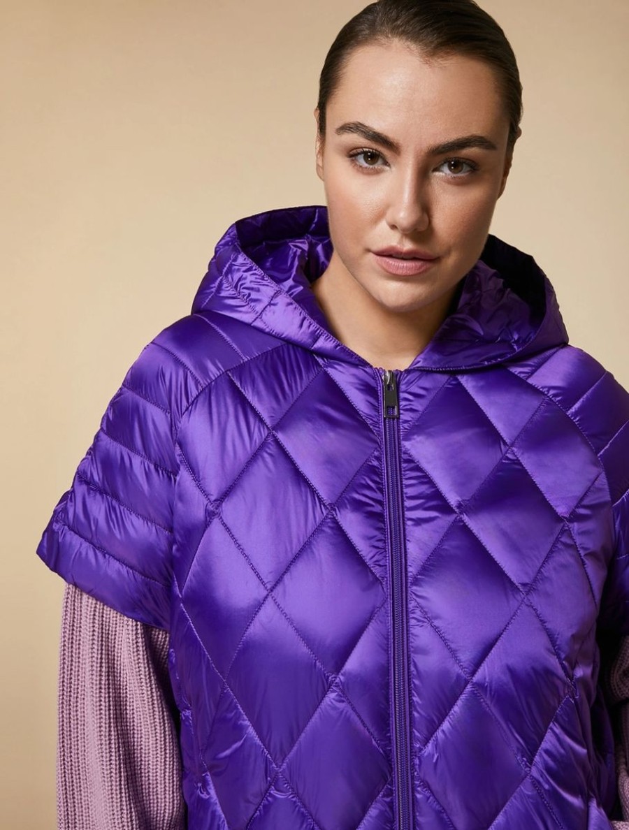 Vetements Marina Rinaldi | Gilet Matelasse Deperlant Violet