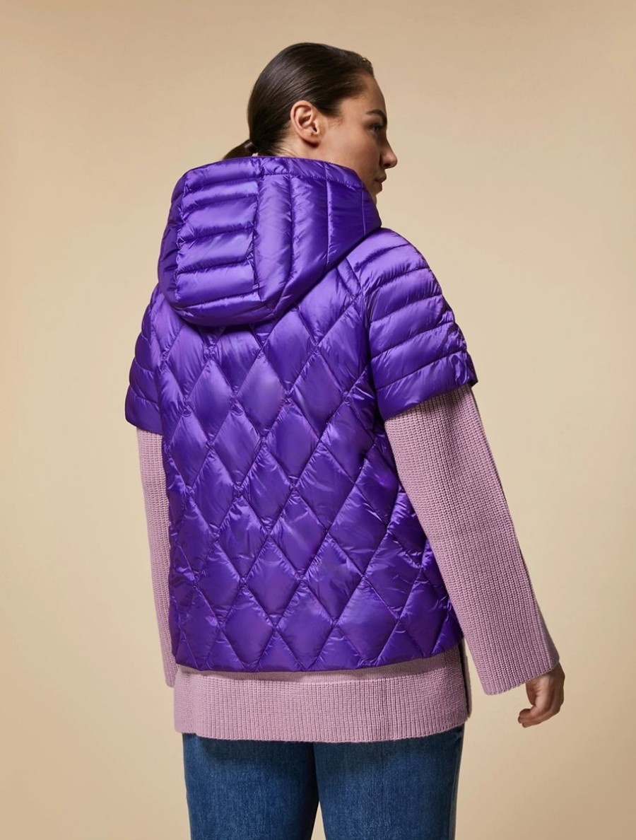 Vetements Marina Rinaldi | Gilet Matelasse Deperlant Violet