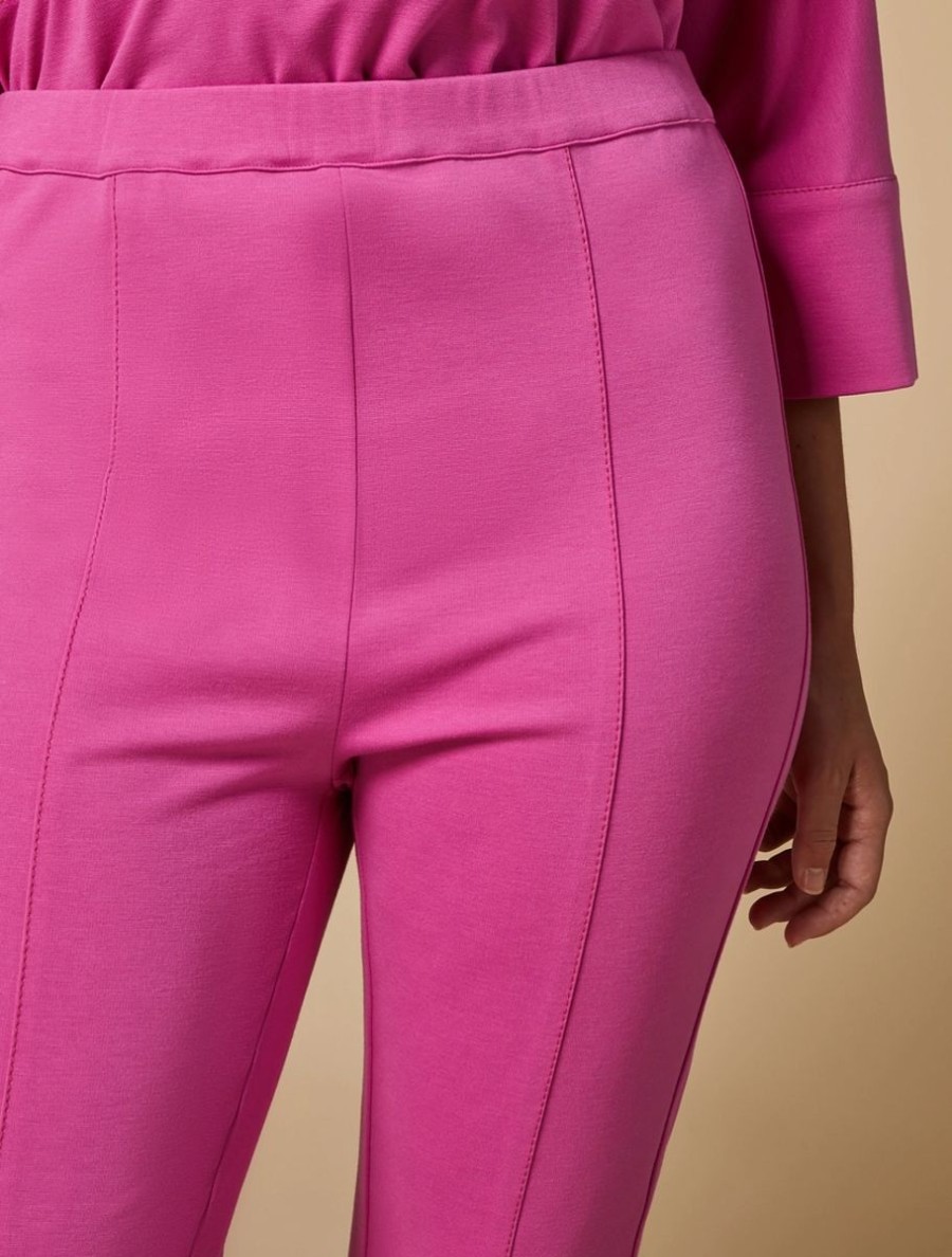 Vetements Marina Rinaldi | Pantalon Raccourci En Jersey Fuchsia