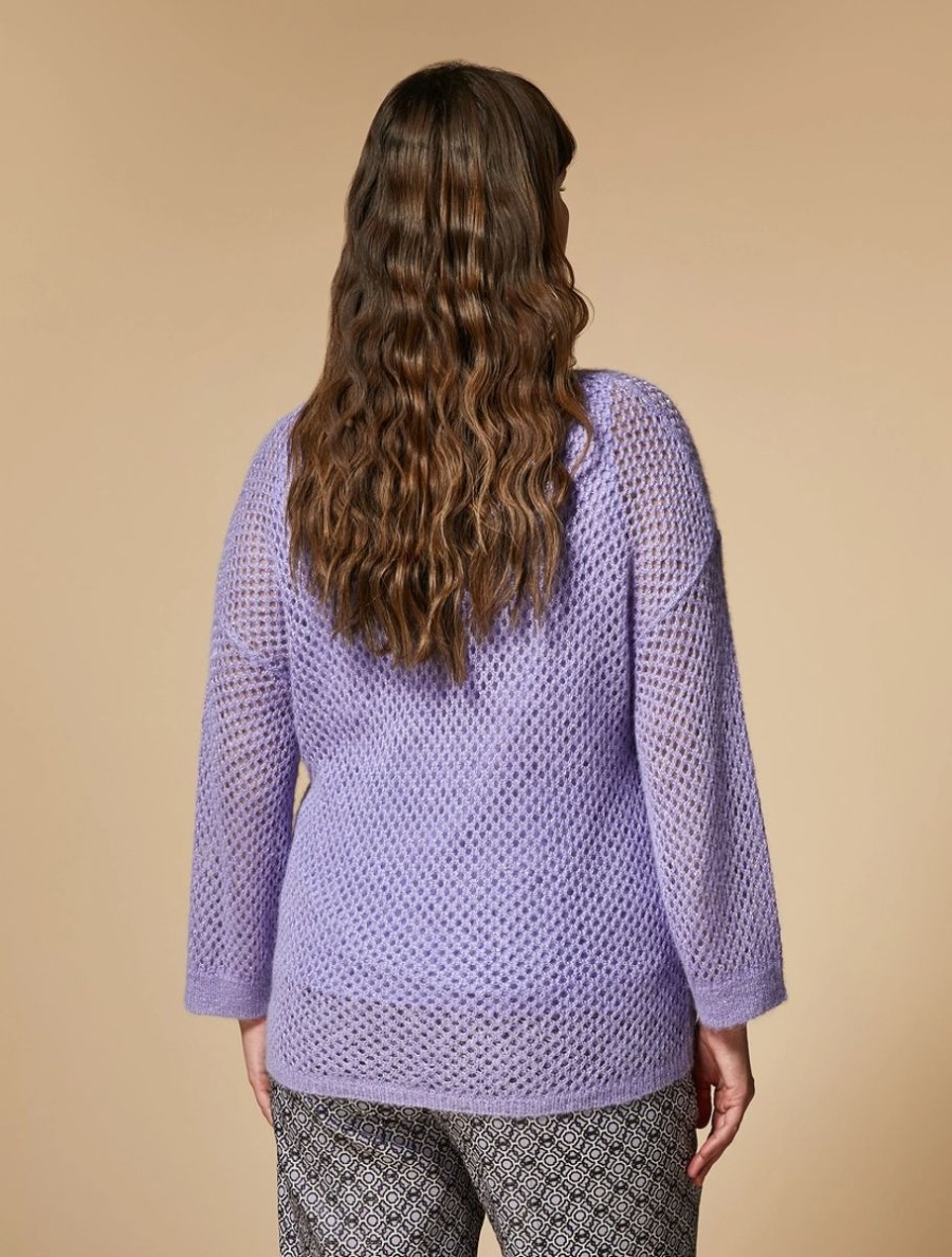 Vetements Marina Rinaldi | Pull En Alpaga Melange Lilas