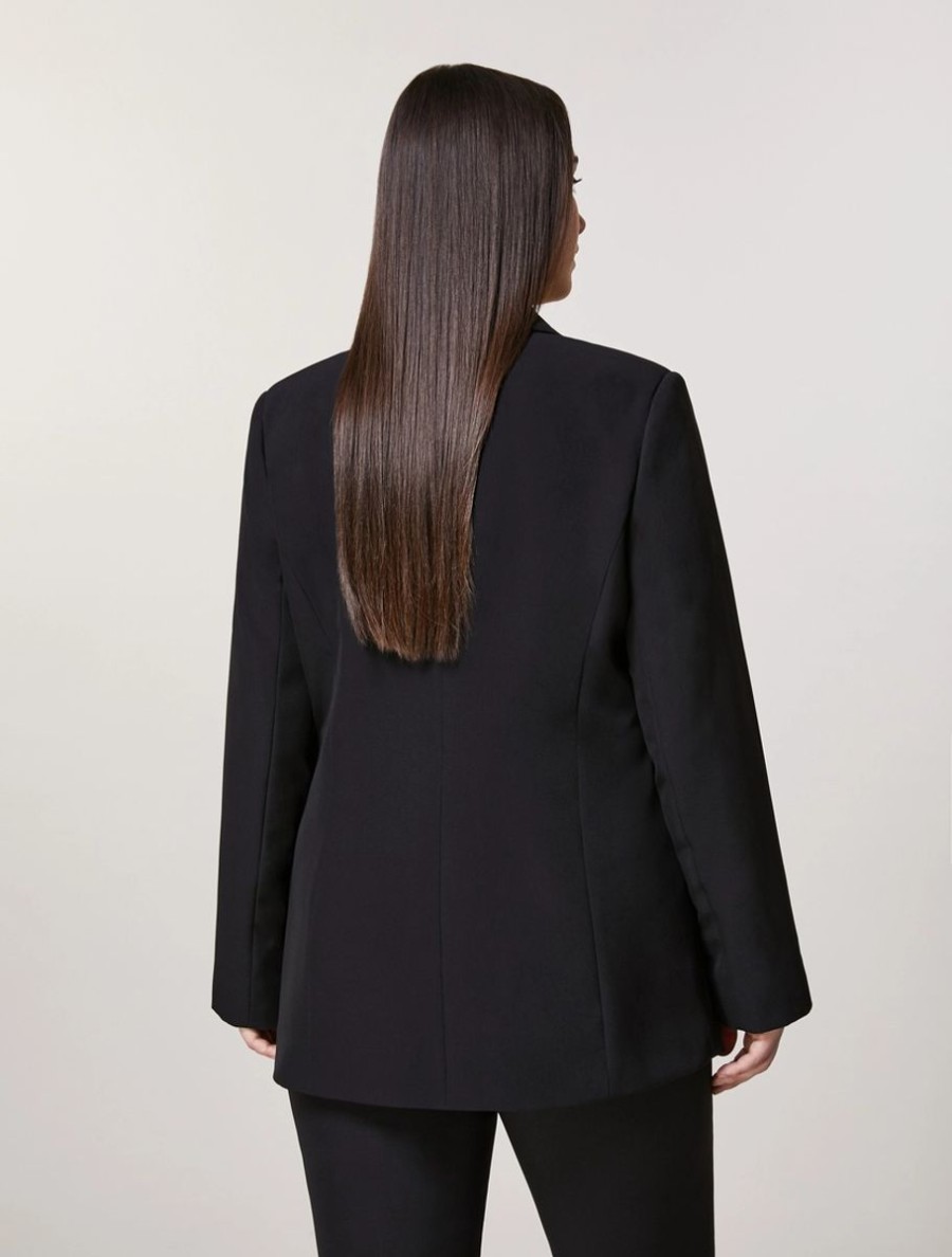 Vetements Marina Rinaldi | Veste En Tissu Extensible Noir