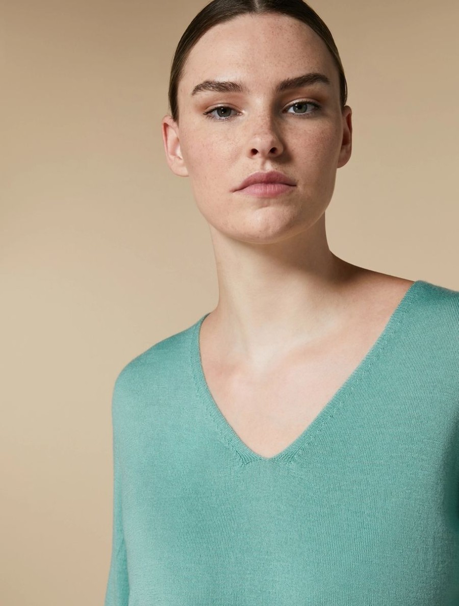 Vetements Marina Rinaldi | Pull En Laine Vert