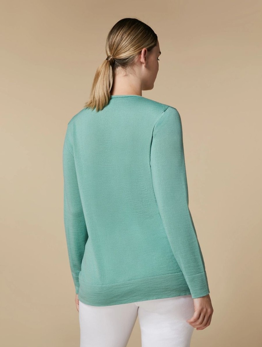 Vetements Marina Rinaldi | Pull En Laine Vert