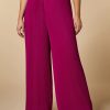 Vetements Marina Rinaldi | Pantalon En Georgette Plissee Fuchsia