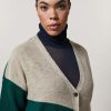 Vetements Marina Rinaldi | Cardigan En Laine, Viscose Et Alpaga Vert Fonce