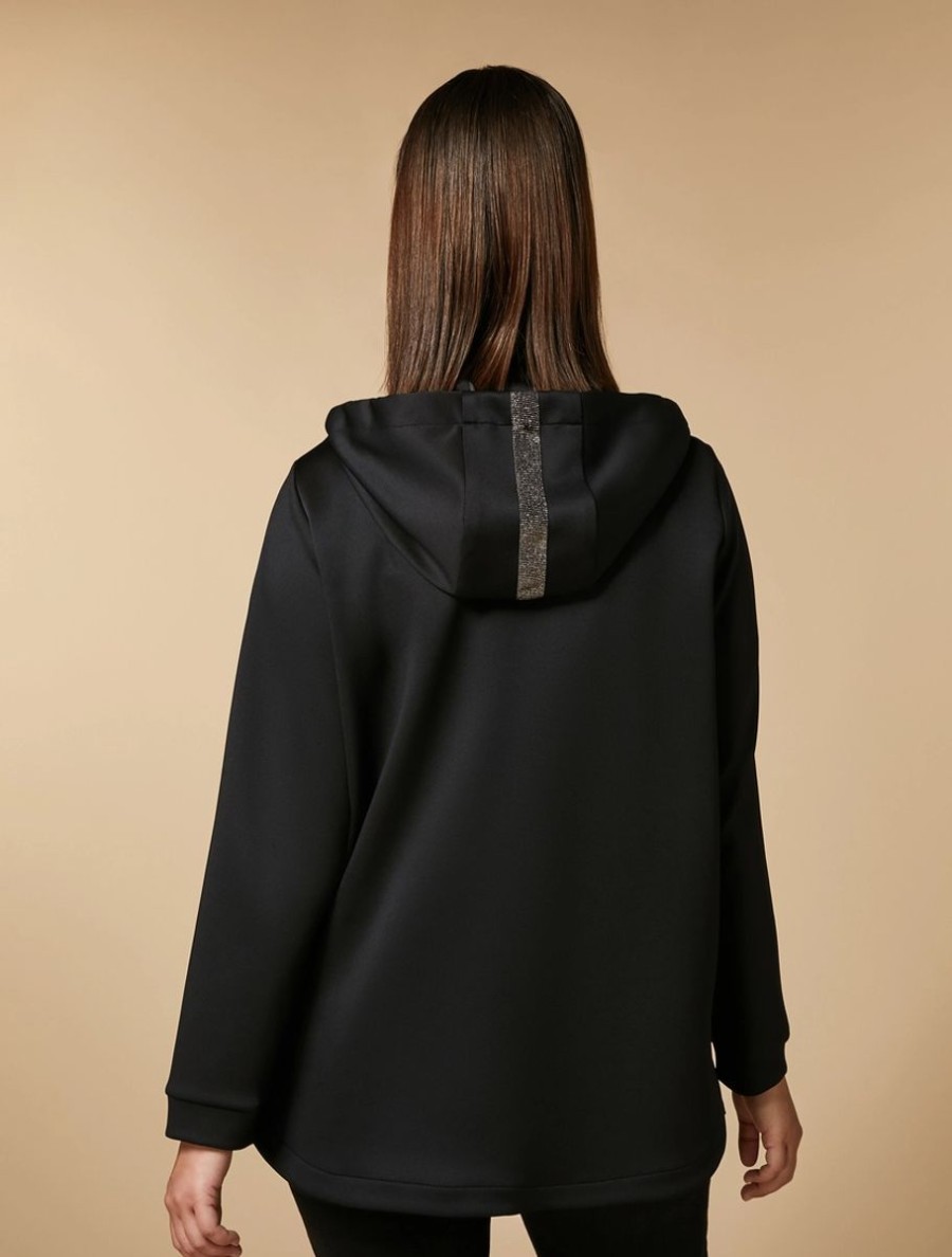 Vetements Marina Rinaldi | Veste En Jersey Scuba Noir